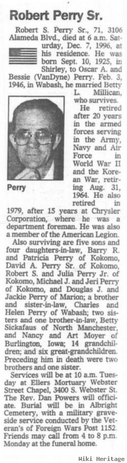 Robert S Perry, Sr.