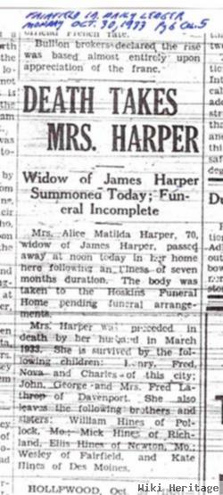 Alice Matilda Hines Harper