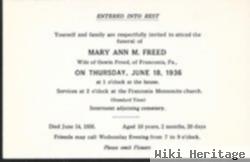 Mary Ann M Freed