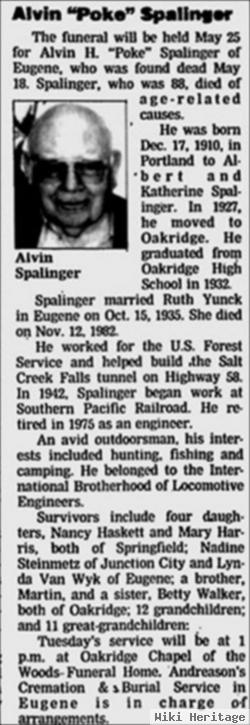 Alvin Henry "poke" Spalinger