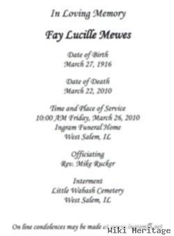 Fay Lucille Huchel Mewes