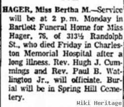 Bertha M. Hager