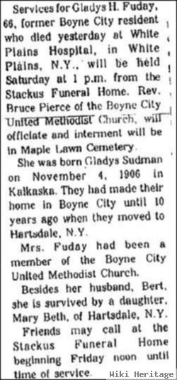 Gladys H. Sudman Fuday