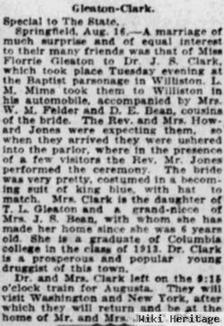 Florence S "florrie" Gleaton Clark