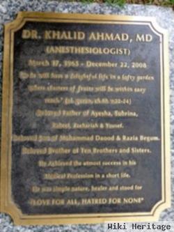 Dr Khalid Ahmad