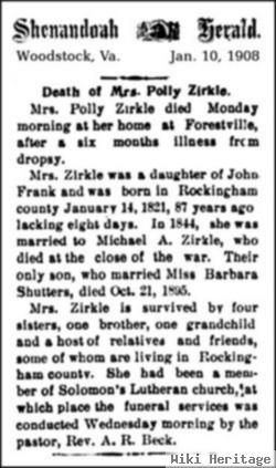 Polly Frank Zirkle