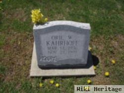 Orie W Kahrhoff