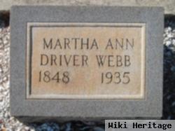 Martha Ann Driver Mccarty Webb