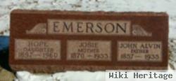 Josephine A "josie" Washburn Emerson