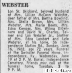 Lon "hickory" Webster