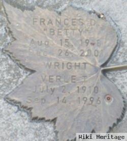 Frances D "betty" Wright