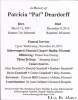 Patricia Ann "pat" Lowe Deardorff