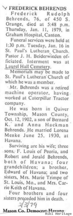 Frederick Rudolph "fred" Behrends