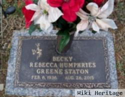 Rebecca Green "becky" Humphries Staton