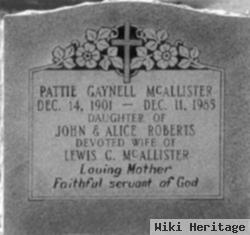 Pattie Gaynell Roberts Mcallister