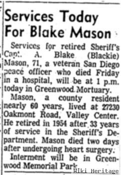 Augustus Blake "blackie" Mason