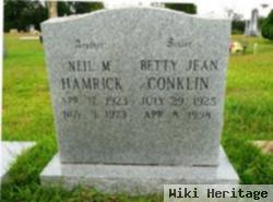 Elizabeth Jean "betty" Hamrick Conklin