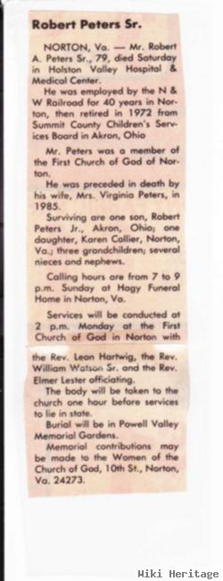 Robert Arnold Peters, Sr