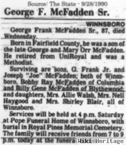 George Frank Mcfadden, Sr