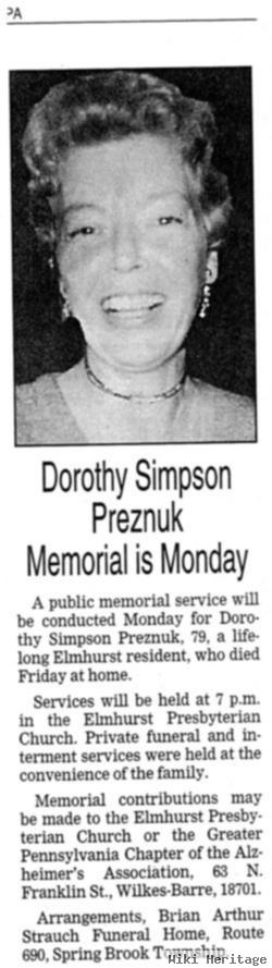 Dorothy Simpson Preznuk