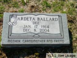 Ardeta Marie "dee" Merrill Ballard