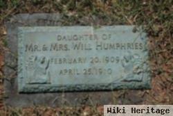 Infant Daughter Humphries