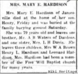 Mary Eliza Waters Hardison