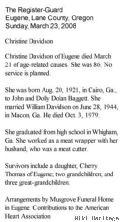 Christine Baggett Davidson