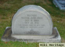 Martha Jane "mattie" Adams Oden