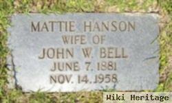 Martha Alice "mattie" Hanson Bell