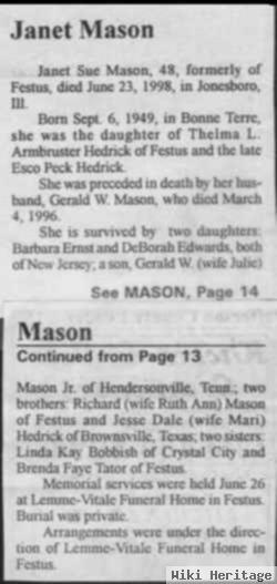 Janet S. Hedrick Mason