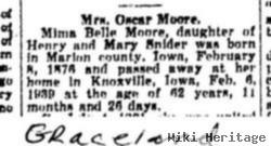 Mima Belle Snider Moore