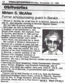 Miriam C Snyder Mcafee