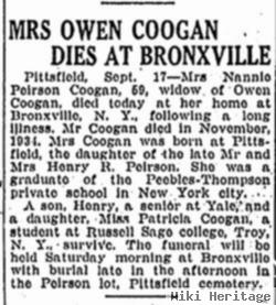 Nannie D Peirson Coogan