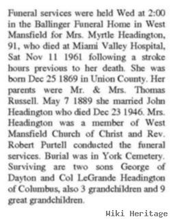 Myrtle J Russell Headington