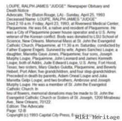 James Ralph "judge" Loupe