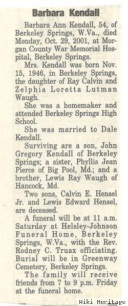 Barbara Ann Waugh Kendall