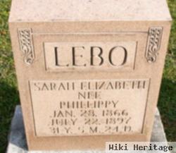 Sarah Elizabeth "lizzie" Phillippy Lebo