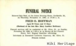 Fred O Hoffman