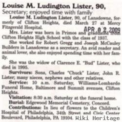 Louise M Ludington Lister