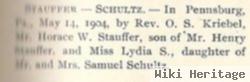 Lydia Schantz Schultz Stauffer