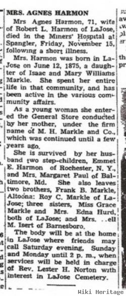 Agnes Markle Harmon