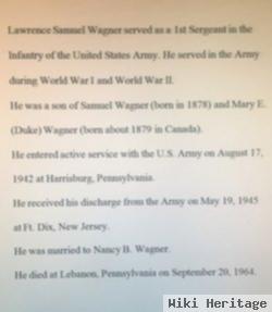 1Sgt Lawrence Samuel Wagner