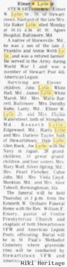 Elmer W Lytle, Sr