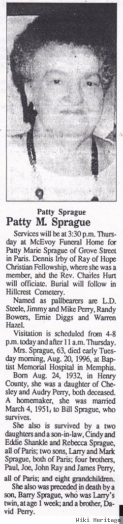 Patty Marie Perry Sprague