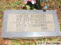 Martha Ann "mattie" Kempson Weathington