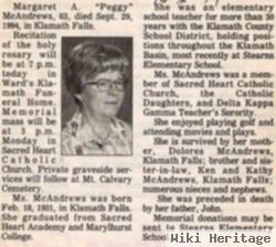 Margaret A "peggy" Mcandrews