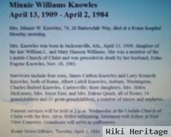 Minnie M Williams Knowles