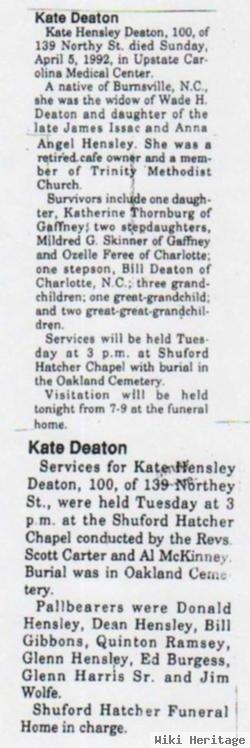 Kate Hensley Deaton