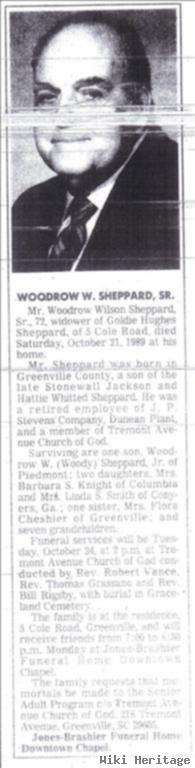 Woodrow W Sheppard